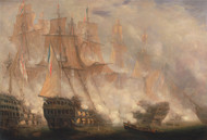 The Battle of Trafalgar 1841 by John Christian Schetky Framed Print on Canvas