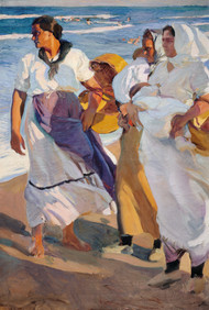 Fisherwomen from Valencia 1915 by Joaquin Sorolla Framed Print on Canvas