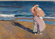 Fisherwomen with her son 1908 by Joaquin Sorolla Framed Print on Canvas