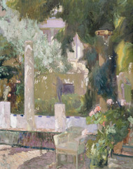 The Gardens at the Sorolla Family House 1920 by Joaquin Sorolla Framed Print on Canvas