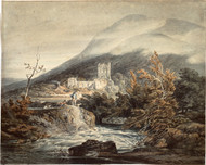 Llanthony Abbey, Monmouthshire 1792 by Joseph Turner Framed Print on Canvas