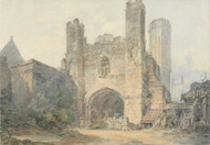 Saint Augustine's Gate, Canterbury 1793 by Joseph Turner Framed Print on Canvas