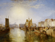 The Harbor of Dieppe 1826 by Joseph Turner Framed Print on Canvas