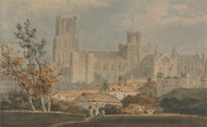 View of Ely Cathedral 1796 by Joseph Turner Framed Print on Canvas