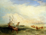 Line Fishing, Off Hastings 1839 by Joseph Turner Framed Print on Canvas