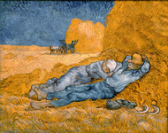 Noon - Rest from Work (after Millet) by Vincent van Gogh Framed Print on Canvas