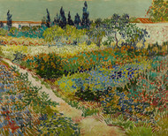 Garden at Arles / Flowering Garden with Path by Vincent van Gogh Framed Print on Canvas