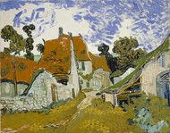 Street in Auvers-sur-Oise 1890 by Vincent van Gogh Framed Print on Canvas