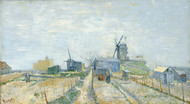 Montmartre: mills and vegetable gardens 1887 by Vincent van Gogh Framed Print on Canvas