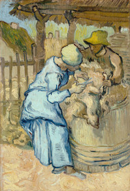 The sheep-shearer (after Millet) 1889 by Vincent van Gogh Framed Print on Canvas