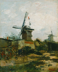 Windmills on Montmartre 1886 by Vincent van Gogh Framed Print on Canvas
