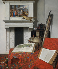 Room Corner with Curiosities 1712 by Jan van der Heyden Framed Print on Canvas
