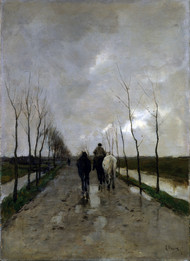 A Dutch Road 1880 by Anton Mauve Framed Print on Canvas