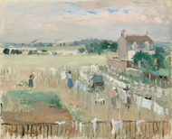 Hanging the Laundry out to Dry 1875 by Berthe Morisot Framed Print on Canvas