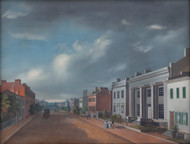 Cincinnati Fourth Street East From Vine 1835 by John Caspar Wild Framed Print on Canvas
