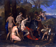 Venus and Mars 1633 by Nicolas Poussin Framed Print on Canvas