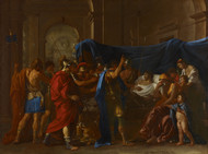 The Death of Germanicus 1627 by Nicolas Poussin Framed Print on Canvas
