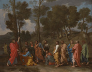 The Sacrament of Ordination (Christ presenting the Keys to Saint Peter) 1636 by Nicolas Poussin Framed Print on Canvas