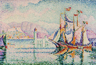Antibes - Morning 1914 by Paul Signac Framed Print on Canvas