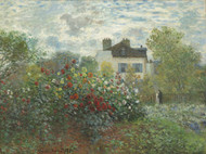 The Artist's Garden in Argenteuil (A Corner of the Garden with Dahlias) 1873 by Claude Monet Framed Print on Canvas