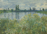 Banks of the Seine, Vetheuil 1880 by Claude Monet Framed Print on Canvas