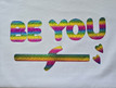 Be You Rainbow Glitter Tank Top Cotton Blend White