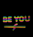 Be You Rainbow Glitter Tank Top Cotton Blend Black