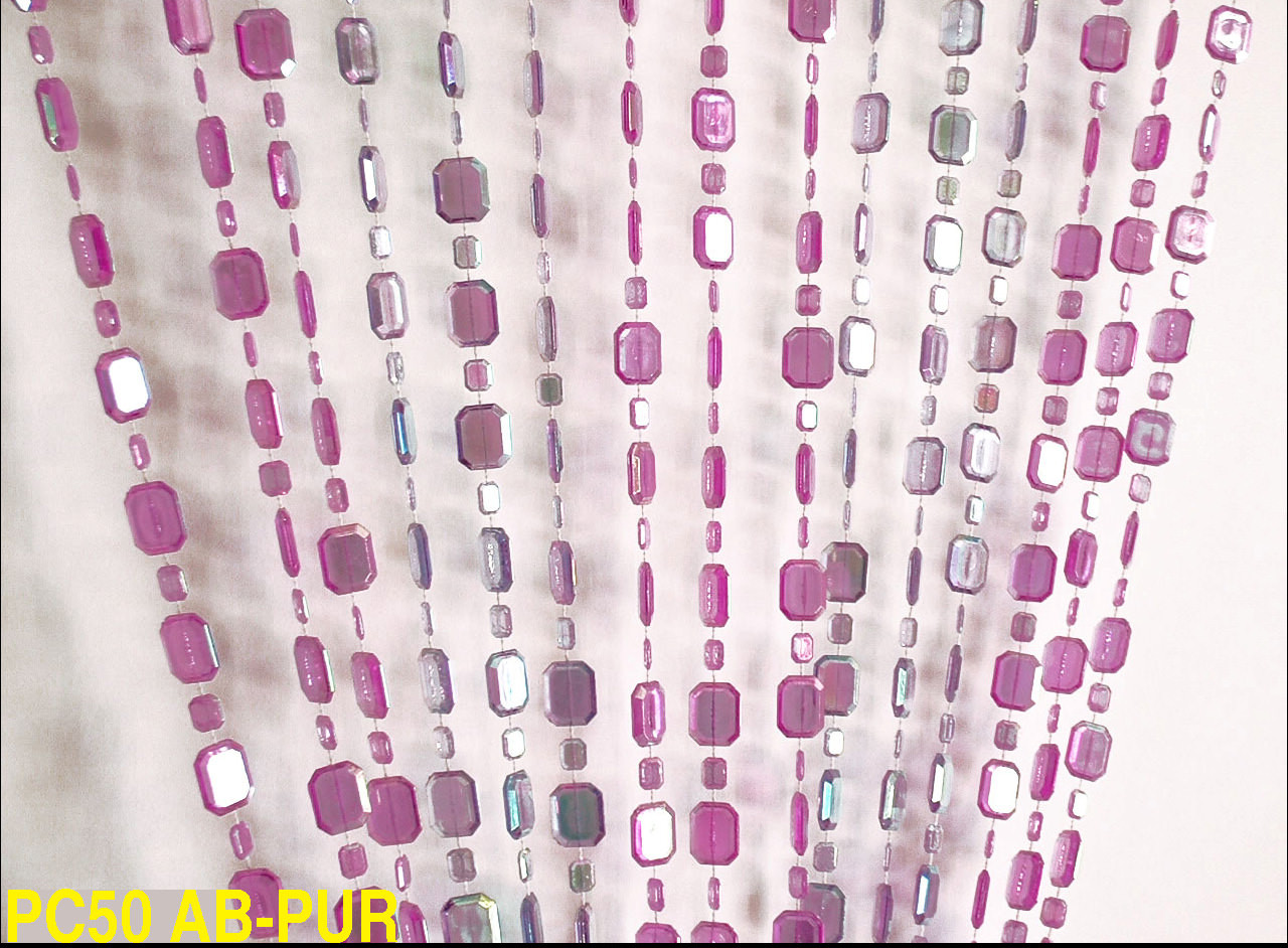Purple Emerald Beaded Curtains 3 Feet By 6 Feet
