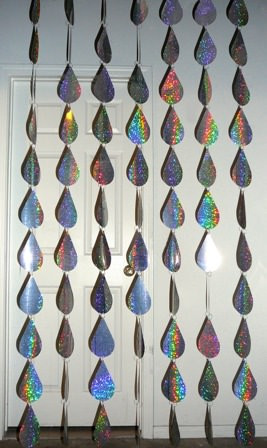 Holographic Large Teardrop Beaded Curtains 3 Feet By 6 Feet