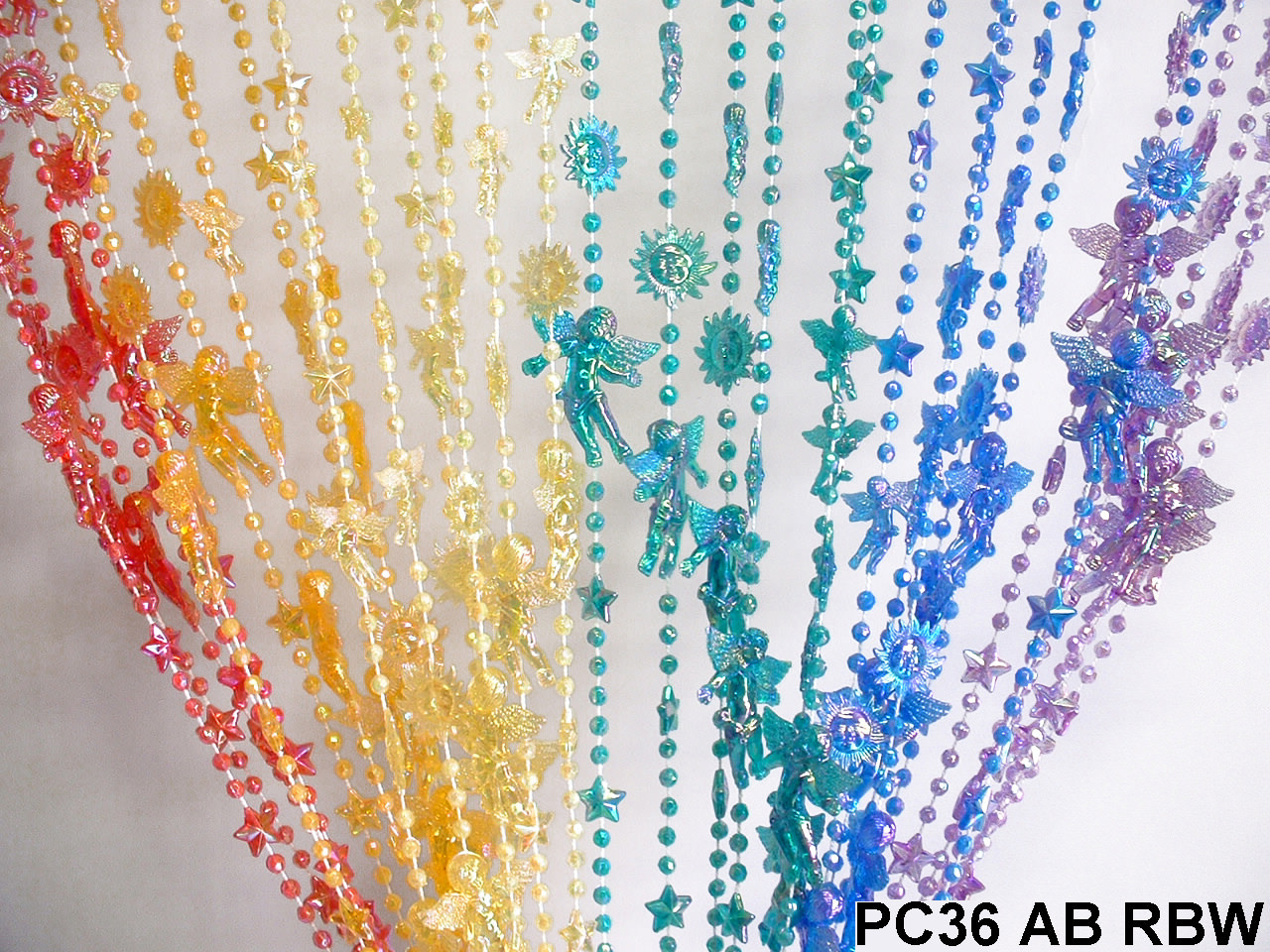 Rainbow Iridescent Angels Beaded Curtains 3 Feet By 6 Feet