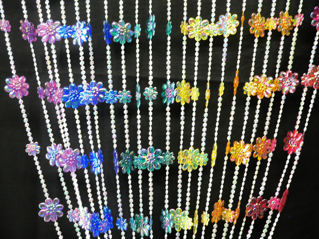 Rainbow Daisies Beaded Curtains 3 Feet By 6 Feet