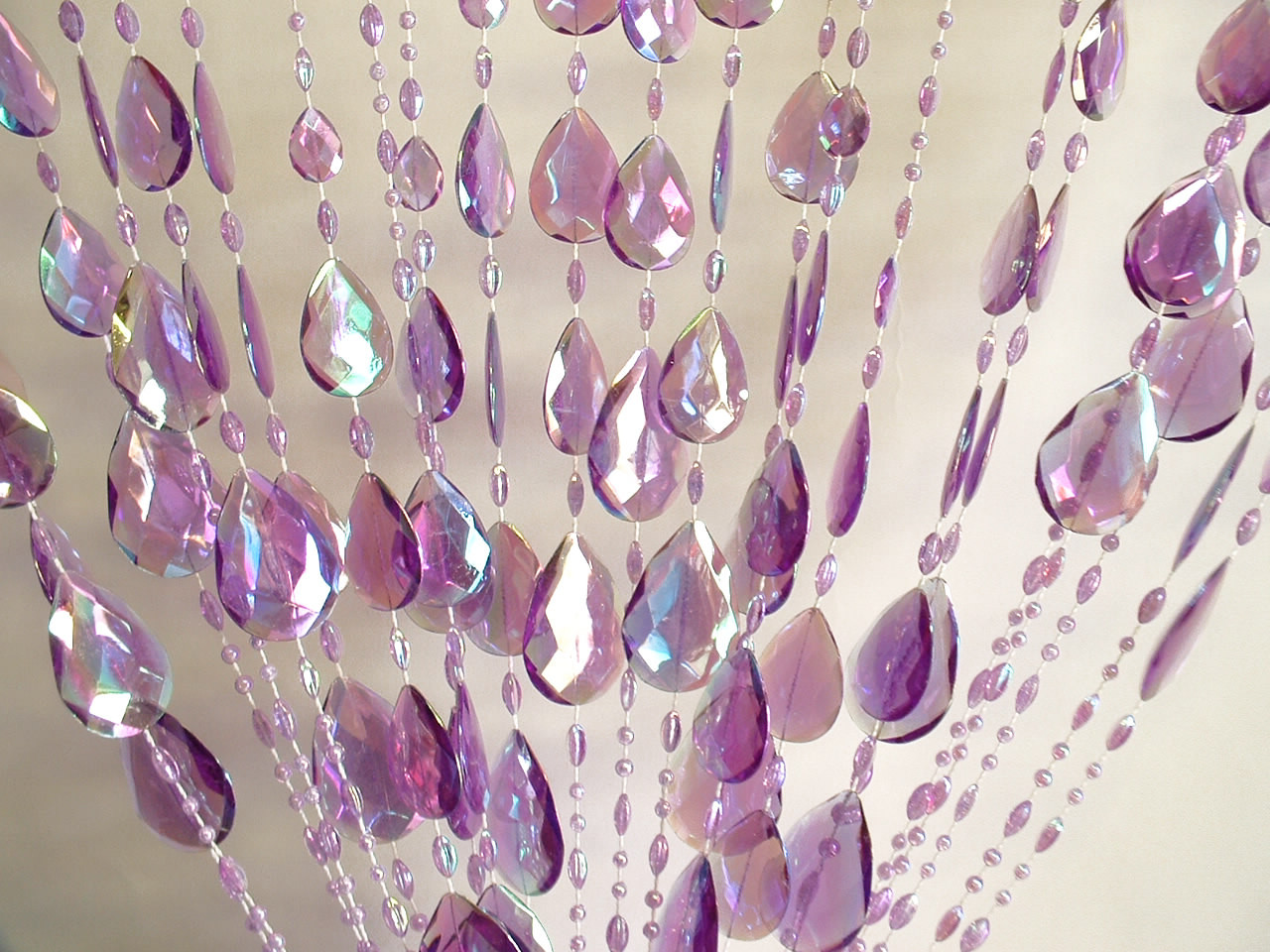 Large Teardrop Iridescent Beaded Curtains 3 Feet By 6 Feet Four