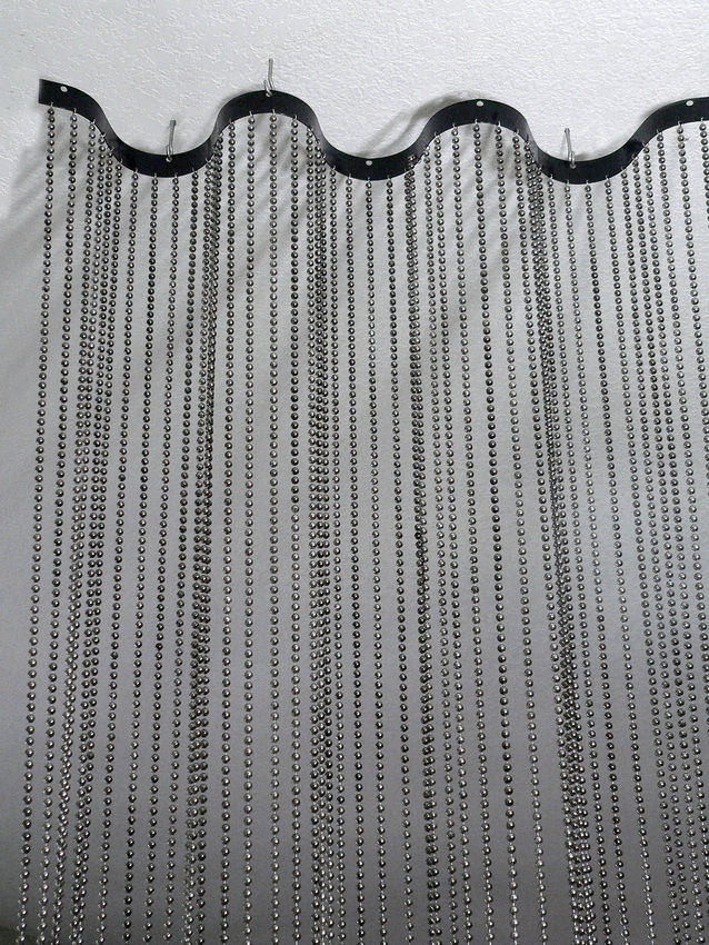 Bead Curtain With Wave Metal Rod 9 Feet Long 3 Options
