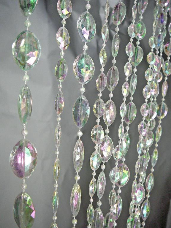 Large Crystal Iridescent Pendants Beaded Curtains 3 Feet By 12 Feet
