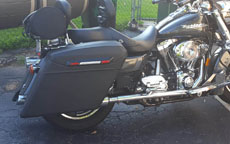 Wayne's Harley-Davidson Road King w/ Extended Touring Bagger Leather Motorcycle Saddlebags