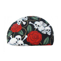 BCB1007 SKULLS RED ROSES  ROCKABILLY PATTERN