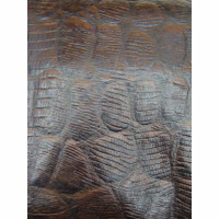 3036 ANIMAL PRINT CROCODILE BROWN FABRIC PATTERN