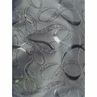 4757 STRIPES SHINY CURLY STRIPES BLACK FABRIC PATTERN