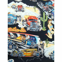 3157 CARS DRAG RACE FABRIC PATTERN