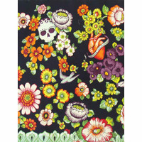 1548-1 LATINO CULTURAL SKULLS AND A HEART FABRIC PATTERN