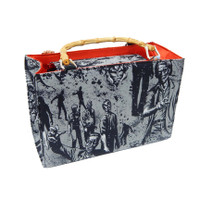 BXBAMBOO1313 Handle STYLE BAG WITH "ZOMBIE CHARCOAL"  PATTERN