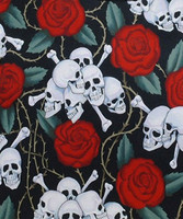 1007 SKULLS RED ROSES