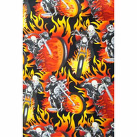 3218 MOTORS AND CHOPPERS DEVIL BIKERS FABRIC PATTERN