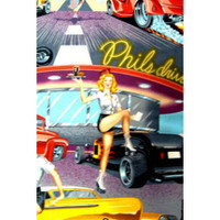 3150 CARS PHIL'S DRIVE IN 101 PIN UP GIRL FABRIC PATTERN