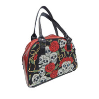 MDRB 1005-E "SKULLS RED ROSES"& SHINY RED PATTERN