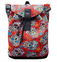 LBP 1048 FOLKLORIC SUGAR SKULLS RED
