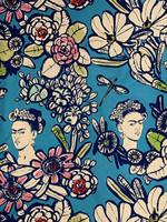 1571 FRIDA AND FLOWERS BLUE