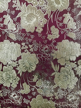 4449 ASIAN FLOWERS BURGUNDY