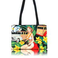 BX4250 PIN UP GIRL 101 50's HAWAIIAN PATTERN BUCKET