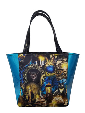 STRB 1356-1 SH LT BLUE SPOOKY BLACK CAT